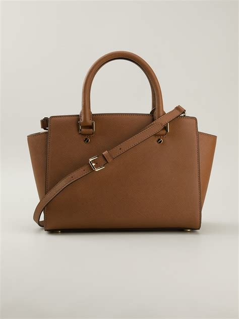 michael kors selma tote brown|Michael Kors selma medium satchel.